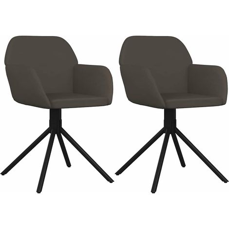 vidaXL Sillas de comedor giratorias 2 unidades terciopelo gris oscuro (1/2)