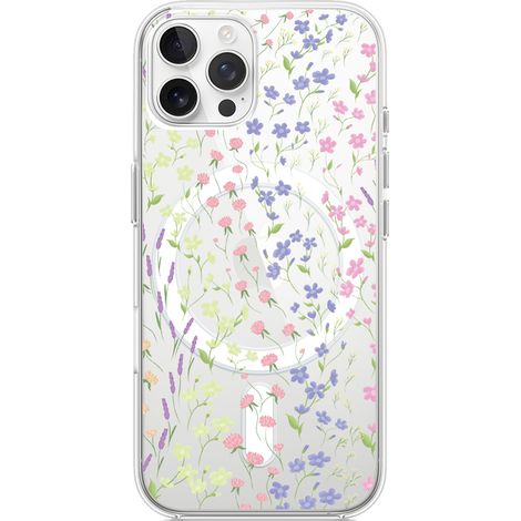 Custodia per iPhone 12 Pro con MagSafe, trasparente, flessibile in silicone, fiori di campo (1/5)