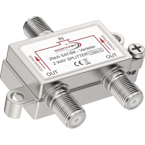 TV Splitter SAT 2 Way Distributor Satellite Antenna Splitter for TV and Radio, HDTV/UHD 4K, DVB-S/S2, DVB-T/T2, DVB-C/C2, Shielded Housing, 2 Outputs, Installation (1/5)