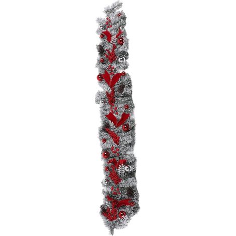 Christmas rattan flocked garland, hanging door decoration for indoor and outdoor use, Christmas party, home decor, with soft texture and vibrant colors (1/5)