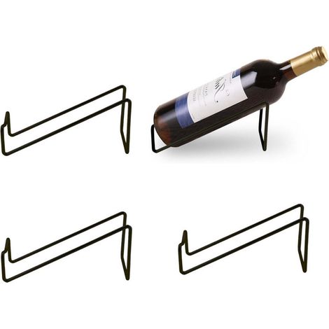 Portabottiglie, 4 pezzi, portabottiglie verticale, organizer per vino, contenitore per vino, portabottiglie in metallo, mobile bar per vino (1/5)