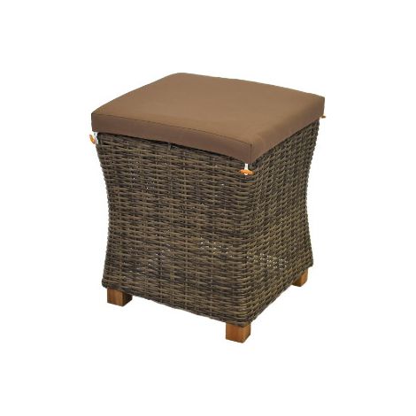 Toskana Hocker Sitzkissen Alu/Kunststoff/Akazie