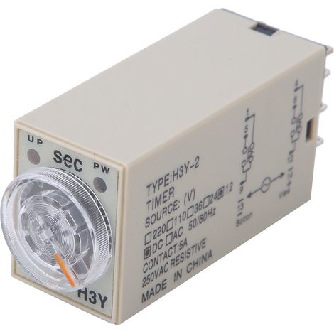 Time Relay 8Pins H3Y-2 Adjustable Transparent Dial Home Appliances Electrical Supplies 0-3s220VAC (1/5)