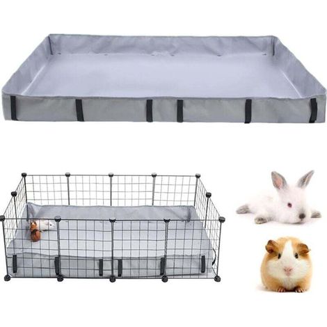 Tapis Cage Cochon d'Inde Imperméable en Tissu Oxford Pipi Pad Lavable pour Cage (Cage Non Incluse) Toile de Rechange pour Cage Coussinets Pipi pour Lapin Hamster (Gris)