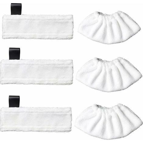 Set of 3 microfiber replacement wipes and 3 microfiber cloths for Karcher Easy Fix SC1/SC2/SC3/SC4/SC5/SV7, accessory cloth for Kärcher Easy Fix (1/5)