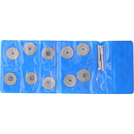 Lot de 10 disques de ponçage diamantés fins avec tige, pour bois, métal et pierre, 18 mm / 0,7 po (1/5)