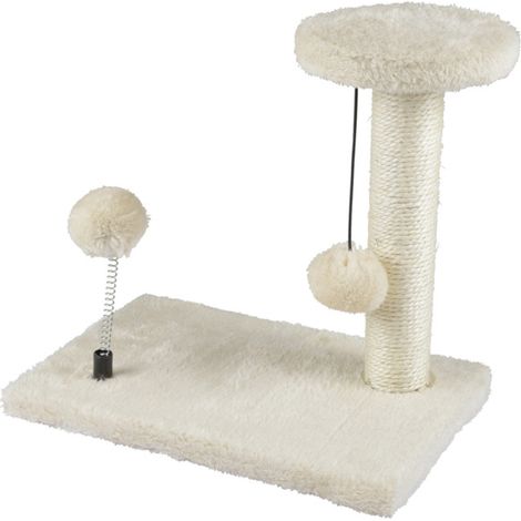 Arbre à Chat avec Jouets "1 Plateforme" 28cm Écru (1/4)