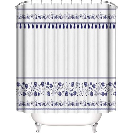 Rideau de douche imperméable à 12 crochets-Ensoleillé (1/4)