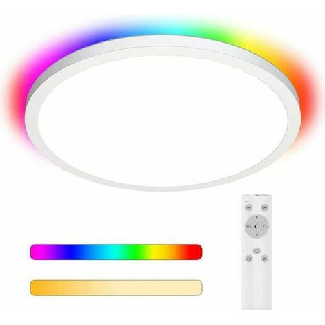 Plafonnier LED dimmable 24W 2200LM Plafonnier rond avec télécommande Température de couleur et luminosité réglables 420×25mm (1/4)
