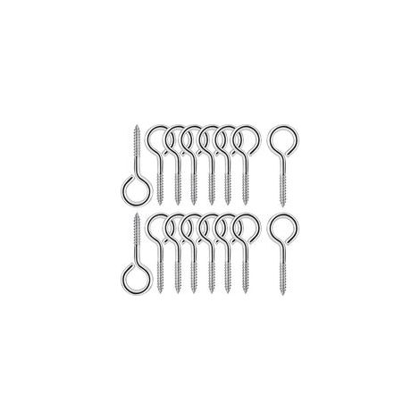 25 Pièces M4 Piton à Visser en Acier Inoxydable 304 Vis Mouton Oeil Rond Auto Taraudeuse Vis à Anneau Crochets à Oeil Boulon à œil Crochets Piton à Vis 50mm