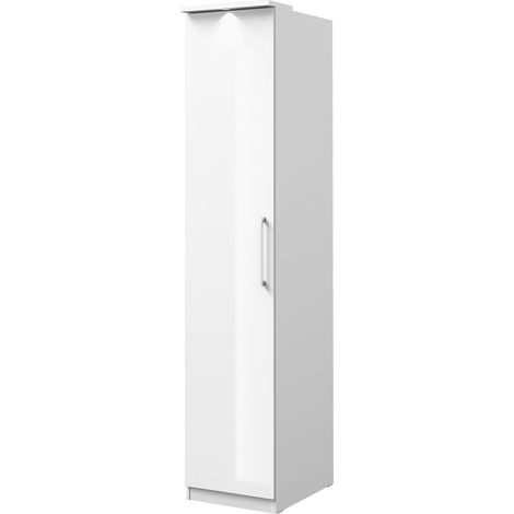 Armadio 1 porta per cabina armadio collezione MODULO colore bianco con LED inclusi.