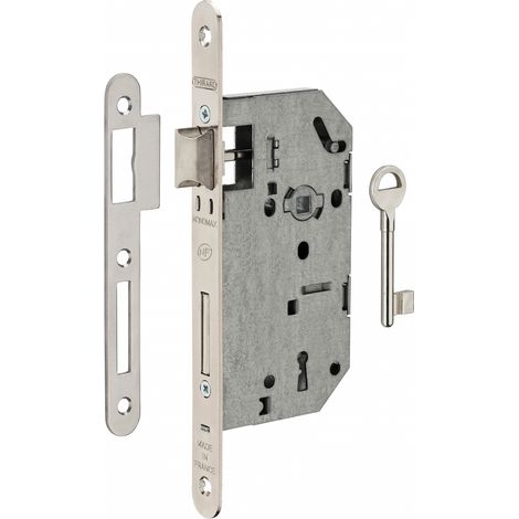 Thirard – Serrure encastrable monomax nf pour porte intérieure – Coffre acier embouti – Pêne acier galvanisé – Mécanisme 2 tours – 1 clé fournie (1/3)