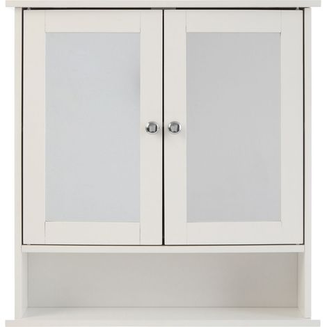 Interiors By Premier Spacious Bathroom Cabinet With Mirrored Doors, Elegant Bathroom Wall Cabinet, Sleek Cabinet For Washroom (1/5)