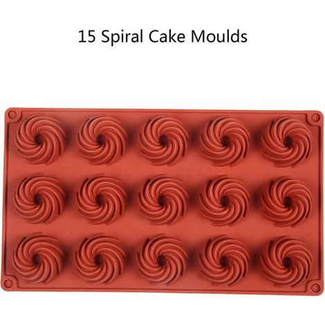 Moule à chocolat en silicone à 15 cavités en forme de spirale, petit format, pour bougies parfumées (1/4)