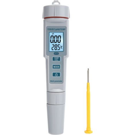 Misuratore di qualità dell'acqua 4 in 1: pH/EC/TDS/Temperatura per misurazioni accurate - Ideale per acquari e sistemi idroponici (1/3)