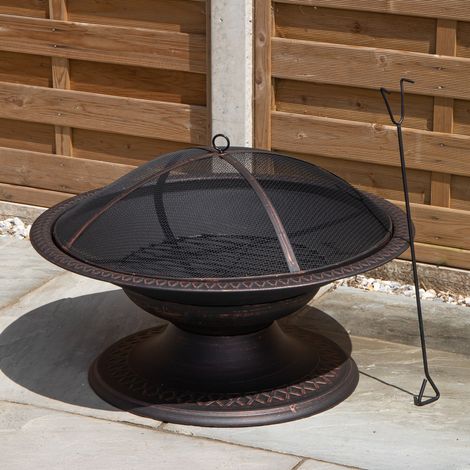 50cm Bronze Effect Steel Toscana Outdoor Garden Fire Pit (1/5)