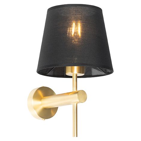 Modern Wall Light Brass with Black - Pluk