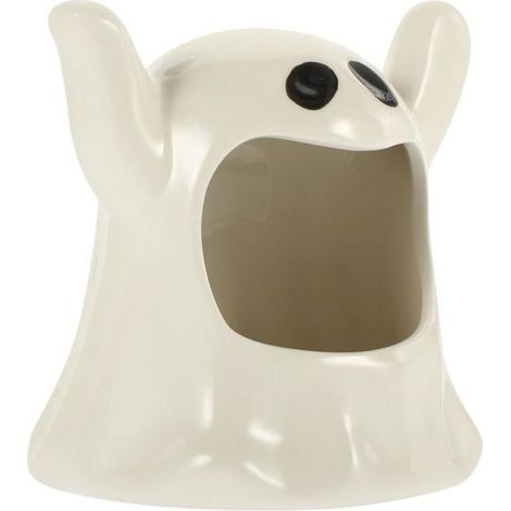 Bougeoir d'Halloween en forme de fantôme, bougeoir votif en céramique pour décorations de centres de table d'Halloween, blanc (1/5)