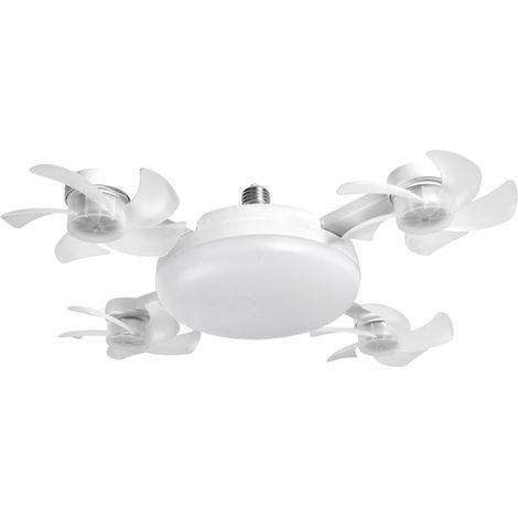 Modern Ceiling Fan with Light and Remote E26 E27 3 Speeds 3 Colors 2 Timers Quiet Foldable Modern LED Fan Light socket fan 4 Head (1/5)