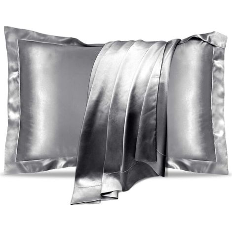 Set mit 2 Kissenbezügen aus natürlicher Maulbeerseide für gesundes Haar und gesunde Haut, Standardgröße 50 x 75 cm, hochwertige Seidenkissenbezüge, weich und erfrischend (1/5)