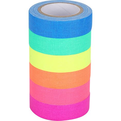6 Pièces Ruban Adhésif Fluorescent en Coton, Haute Viscosité, Décoration Lumineuse Nocturne (1/5)