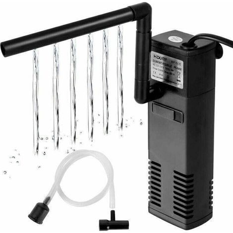 Filtre Aquarium à Débit d’Eau 4 W 600L/H Filtre Interne pour, XU,Aquarium 60L Filtre Pompe Aquarium avec éponges Filtrantes pour Poisson - KZQ (1/4)