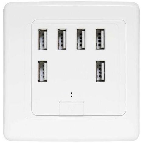 prise murale universelle USB, 6 ports intégrés, panneau de charge 220V 4A, charge rapide (1/5)