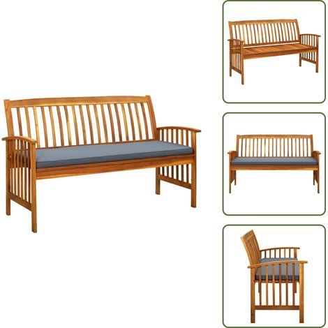 Panca in legno - vidaXL Panchina da Giardino con Cuscino 147cm Legno Massello di Acacia - Panca in acacia