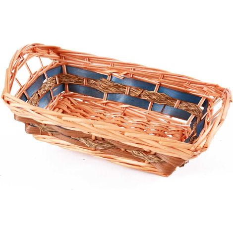 Cesto rettangolare in vimini blu traforato, 36x25H10/13 cm (kit da 10) (1/3)