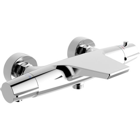Termostato doccia 40°C con uscita a cascata, rubinetteria miscelatore sicura, regolazione temperatura, sistema doccia con sicurezza antiscottatura, design moderno bagno (1/5)
