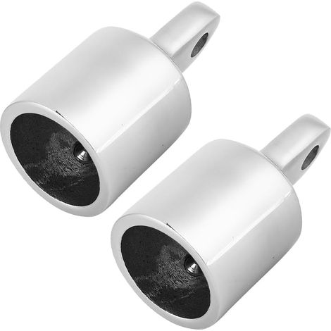 Lot de 2 Raccords de Capuchon Supérieur, Embouts à œil, Tube Rond Externe en Acier Inoxydable 316, Support de Matériel pour Auvent de Bateau (1/5)