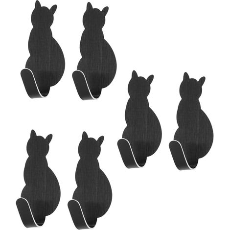 Crochets muraux autocollants en acier inoxydable 304 forme de chat, pour salle bain, chambre, (1/5)