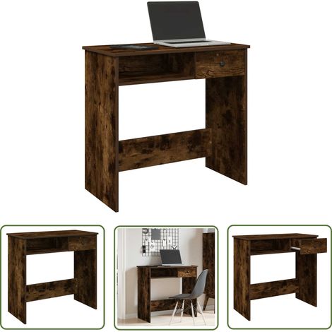 vidaXL Schreibtisch Räuchereiche 80x40x75 cm Holzwerkstoff (1/5)