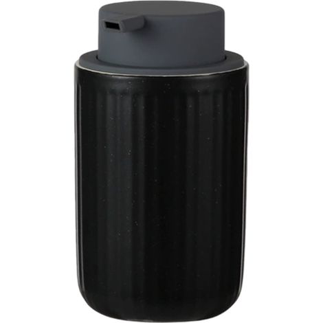 Distributeur Savon Liquide - Céramique - 300 Ml - Diamètre 8 Cm Hauteur 13,5 Cm - Noir - 1 Pièce (1/5)