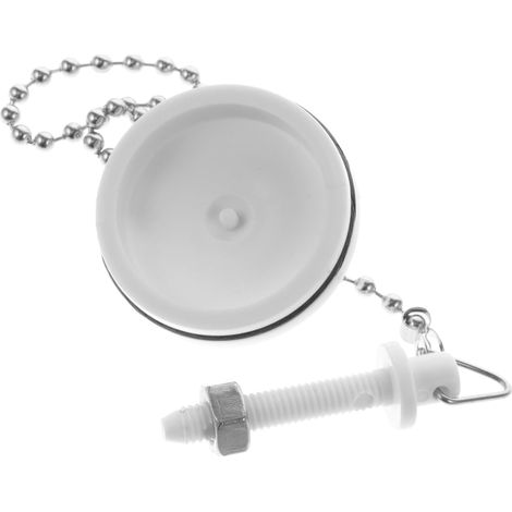 Bouchon de lavabo - inox - avec chaîne - pour vasque et bonde (1/5)