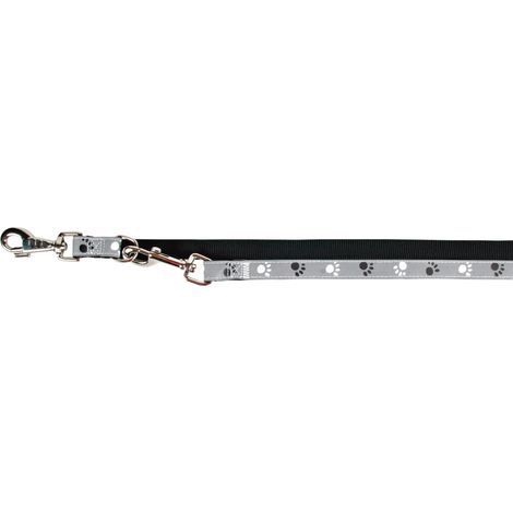 Laisse V Silver Reflect pour chien Noir et gris 2,00 m/20mm (1/3)