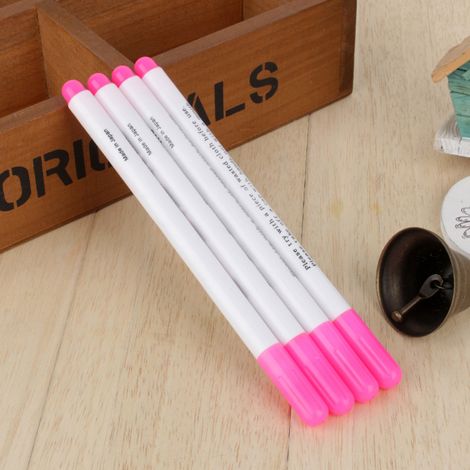 Set mit 4 Nähmarkern, wasserlöslichen Stickstiften, Textilschablonen, wasserlöslicher Tinte, Stoffmarkern (1/5)