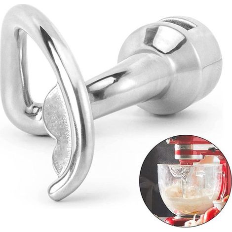 Gancio impastatore adatto per impastatrici KitchenAid con meccanismo di inclinazione da 4,5 a 5 litri, lavabile in lavastoviglie.