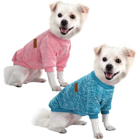 2 Pulls Pour Chien Polaire Doux Et Chaud Taille XL Rose Et Bleu Petit Animal