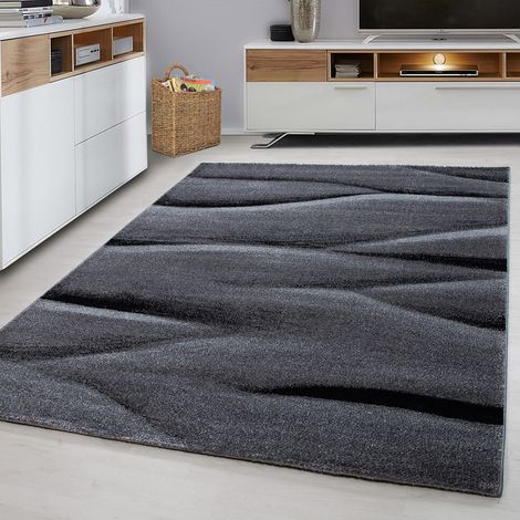Tapis contemporain effet vague rectangle Rabisco Noir 160x230 (1/5)