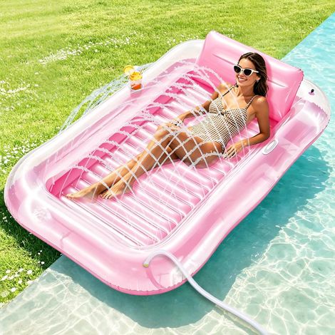 Aufblasbare Poolmatratze, aufblasbare Sonnenliege, aufblasbare Poolhängematte, aufblasbare Wassermatratze für Erwachsene 200 × 124 cm für Strand- und Poolpartys (1/5)