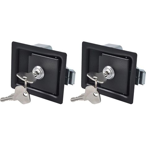 Lot de 2 verrous antivol pour porte de coffre à outils de remorque, poignée et loquet, compatibles avec les camping-cars, camions et remorques. (1/5)