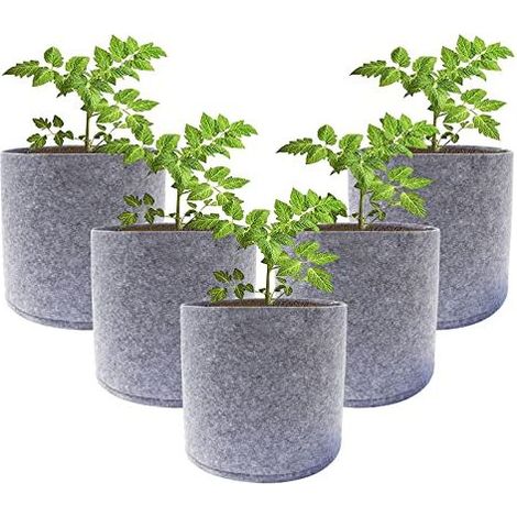 Sac à Plantes D'extérieur Et Intérieur, Sac De Plantation Geotextile, Sac Plantation Pomme De Terre, Sac De Culture De Pommes De Terre Jardin Potager Balcon Rond Pot (3 gallons, Gris) (1/5)