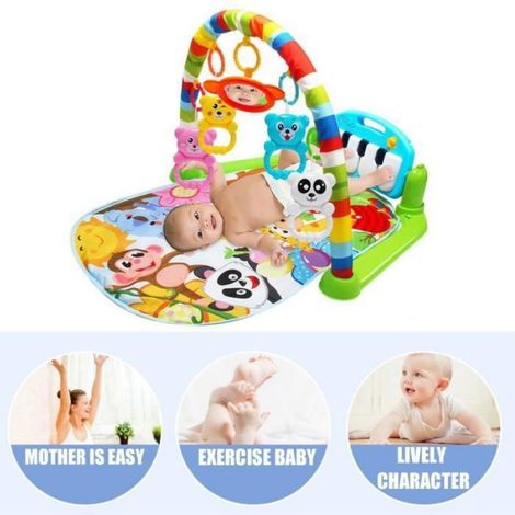 Tapis d'éveil - OUTAD - Avec Musique pédale de piano - Vert - ABS et tissu - Pour bébé Vert (1/4)