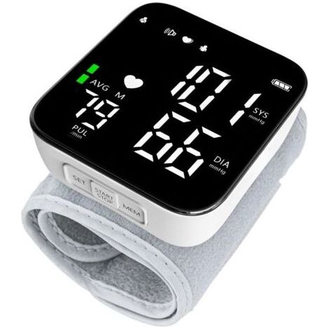 Tensiometre poignet professionnel, Affichage numérique plein écran LED, Détection de Pulsations Cardiaques Irrégulières (1/4)