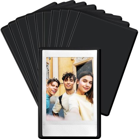 Cadres Photo Magnétiques Réfrigérateur Adaptés au Film Polaroid Instax Mini, 10 Pièces 9,3 x 6,3 cm Cadres Magnétiques, Petits Cadres Photo Magnétiques pour Photos, Cartes Postales, Noir (1/5)