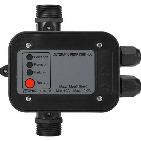 Black 220V self-priming water pump, pressure switch, automatic pressure controller (1/4)