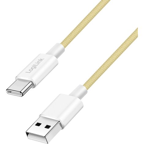 LogiLink CU0333 cable USB USB 2.0 1 m USB A USB C 0,48 Gbit/s 60 W Amarillo (1/5)