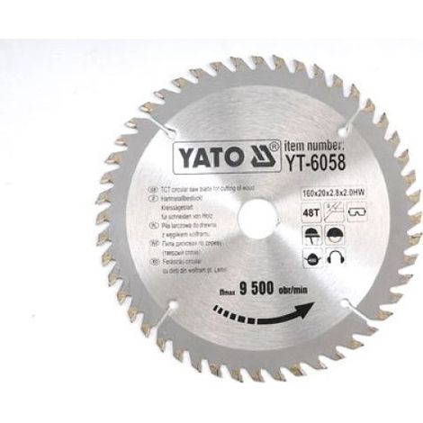 YATO, modelo YT-6058, Hoja de sierra circular de 16 cm, 1 pieza, ideal para cortes precisos en madera, metal y plástico, alta durabilidad, herramienta profesional