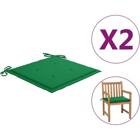 Cojín silla jardín respaldo bajo 2 uds tela Oxford verde vidaXL (1/2)